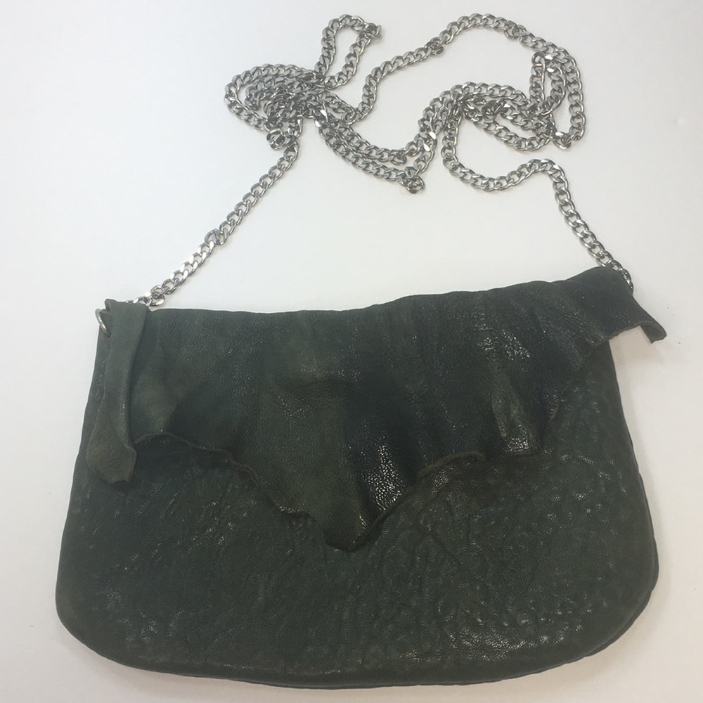 Handmade Crossbody Small Purse Green Leather